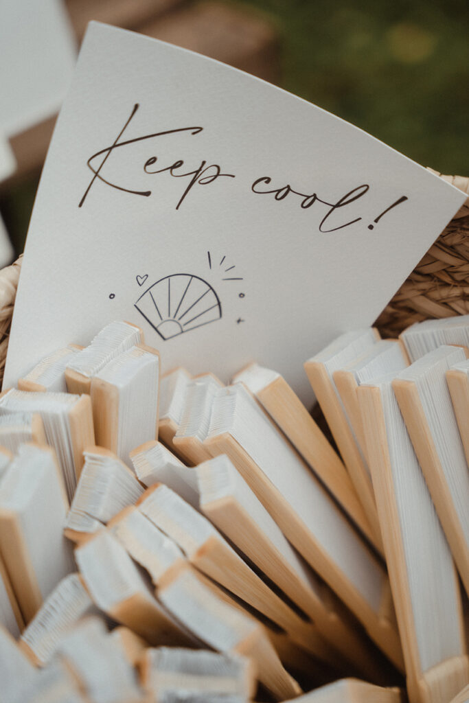 Day-Of Papeterie Hinweisschild "Keep Cool" Fächer